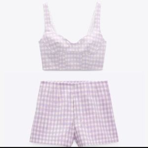 Zara Purple Gingham Co-Ord Set